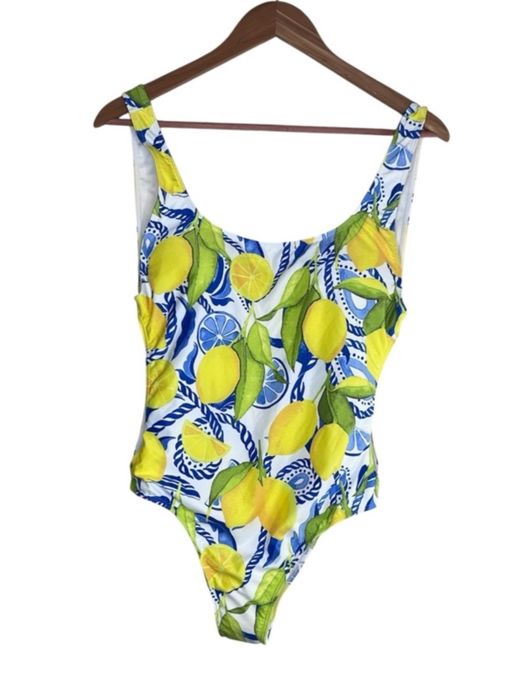 Kenny Flowers Positano Gold Ring Lemon-Print One-Piece Swimsuit - Picture 2 of 12